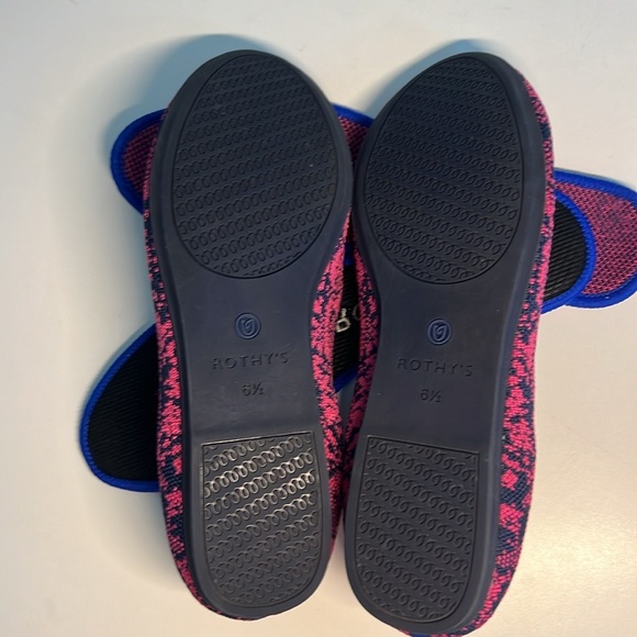 Rothys Fuchsia Navy Snakeskin Python Print Women’s Size 6.5 - Picture 14 of 16